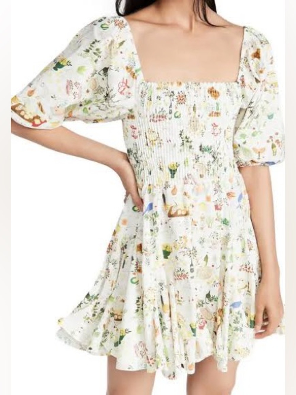 NWT Rhode Astrid picnic print dress sz L